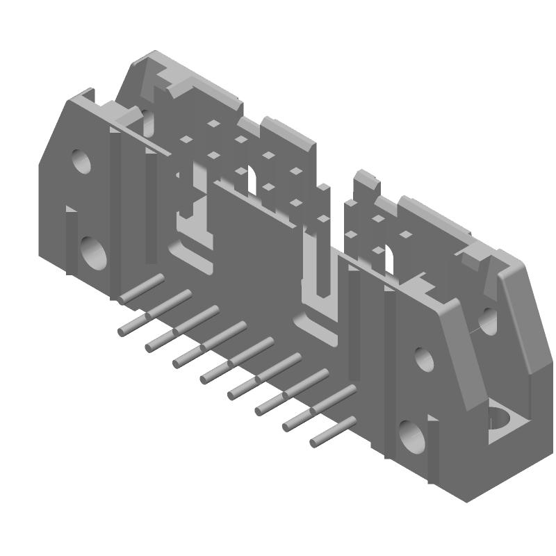 16 Pos 2.54mm RA Solder Header, Shrouded, 1A, Gold Contact
