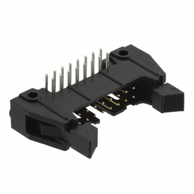 16 Pos 2.54mm RA Header, Gold Plated, 2A, 1kV, Thru-Hole