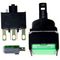SPDT Illuminated Pushbutton Switch, Green LED, 5A 125VAC, Panel Mount