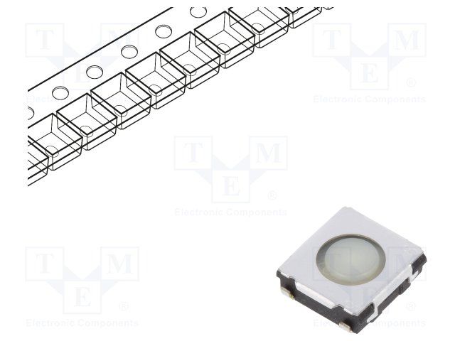 Tactile Switch SMD SPST-NO 20mA 15VDC White Actuator