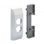 T-45 Electrical Bracket and box for installation of 106 duplex outlet, Electric Ivory