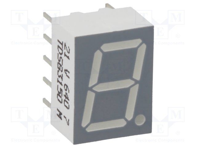 Green 7-Segment LED Display Module, 6mm, 8-LED, DIP