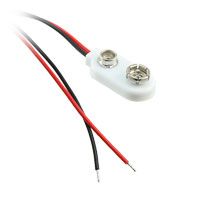 9V Battery Snap Connector, 12 Lead, Molded, Wire Leads