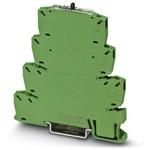 PLC-INTERFACE with switch with spring-cage connection and integrated power contact relay, for mounting on DIN rail NS 35/7,5, 1 N/O contact,input voltage 24 V AC/DC