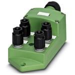 Sensor/actuator box, with 4 double-occupied slots, 4-pos., QUICKON fast connection technology, without LED, markers, with plug-in master cable connection