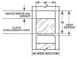 Vinyl Self-Laminating Labels, White/Clear, 50.8x95mm