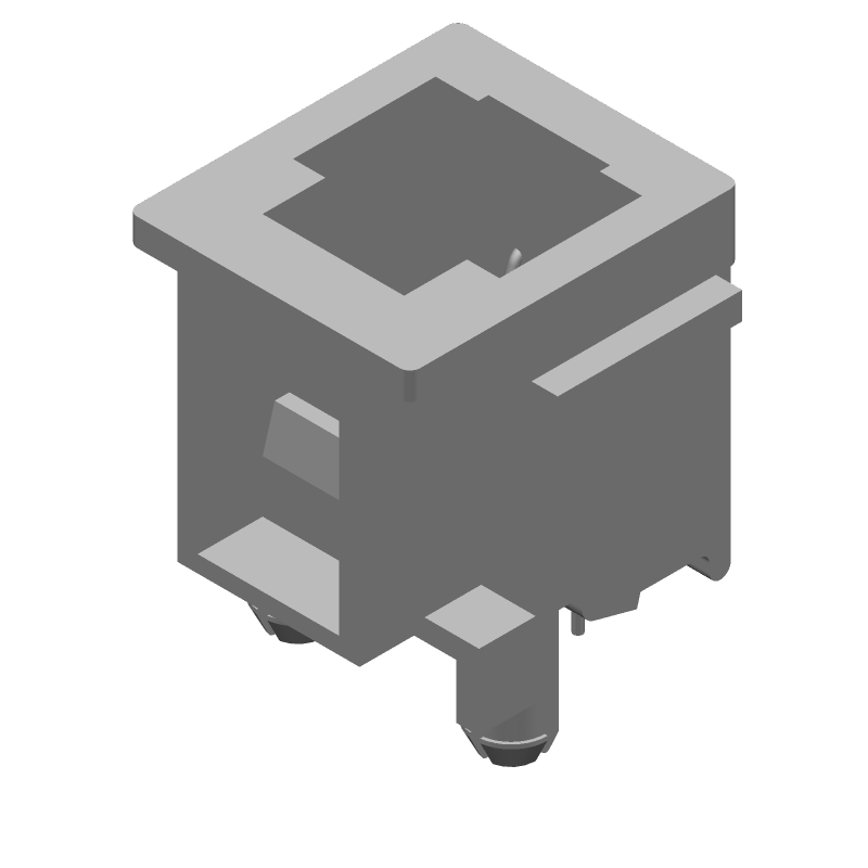 RJ11 Connector, 6 Pos, 1 Port, Vertical, Solder, Cat 3