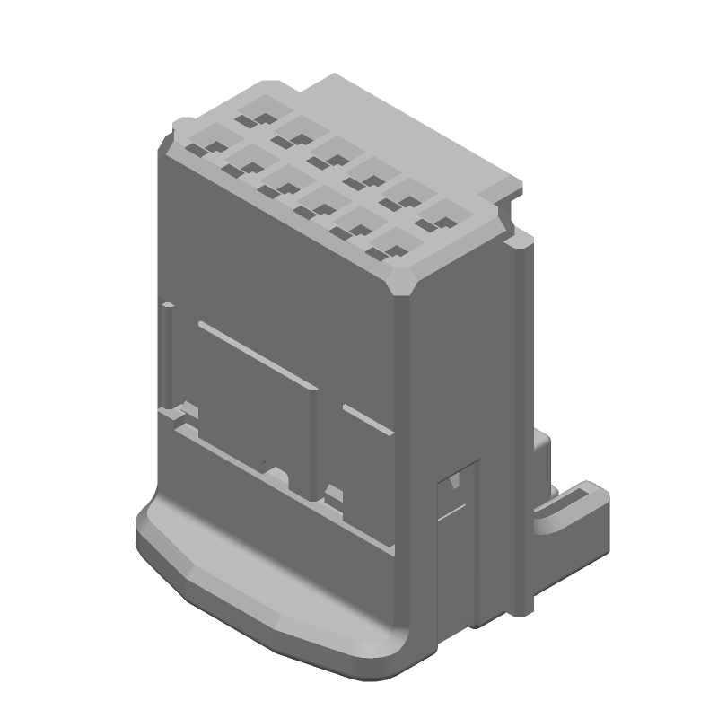 Conn Housing PL 12 POS 2.2mm Crimp ST Cable Mount Gray Box Automotive