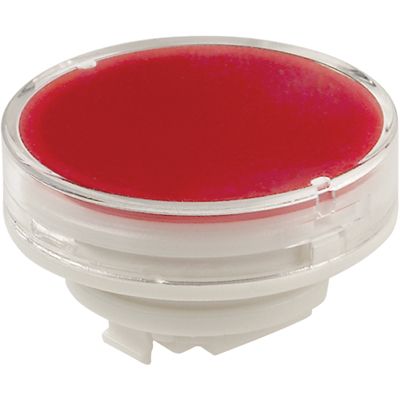 CAP PUSHBUTTON ROUND CLEAR/RED