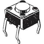 Tactile Switch, 6x6x4.3mm, 50mA, 24VDC, SPST, Through Hole