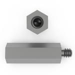 Hex Standoff M/F SS 1/4" Hex, 1/2" L, 6-32 THD