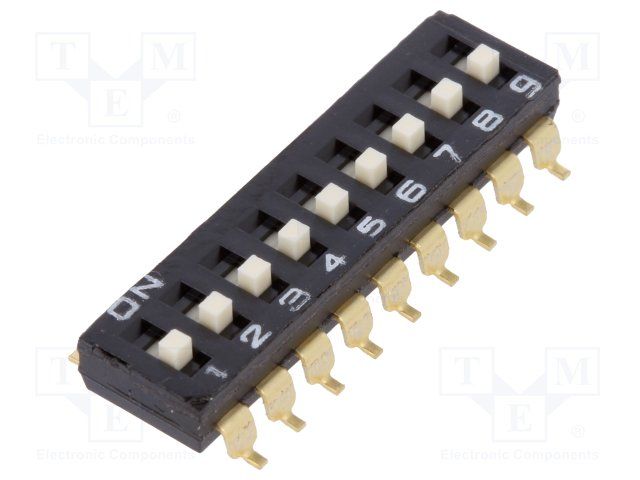 DIP Switch, SPST, Slide, SMD, 25mA, 24VDC