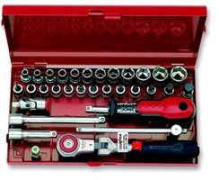 SOCKET SET, 1/4", IN METAL CASE