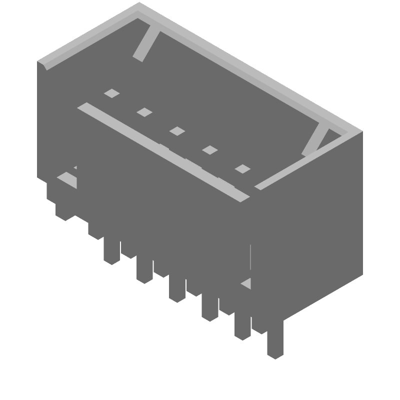 6 Pos 2.54mm Shrouded Header, Male, Straight, Solder, 5A, 250V