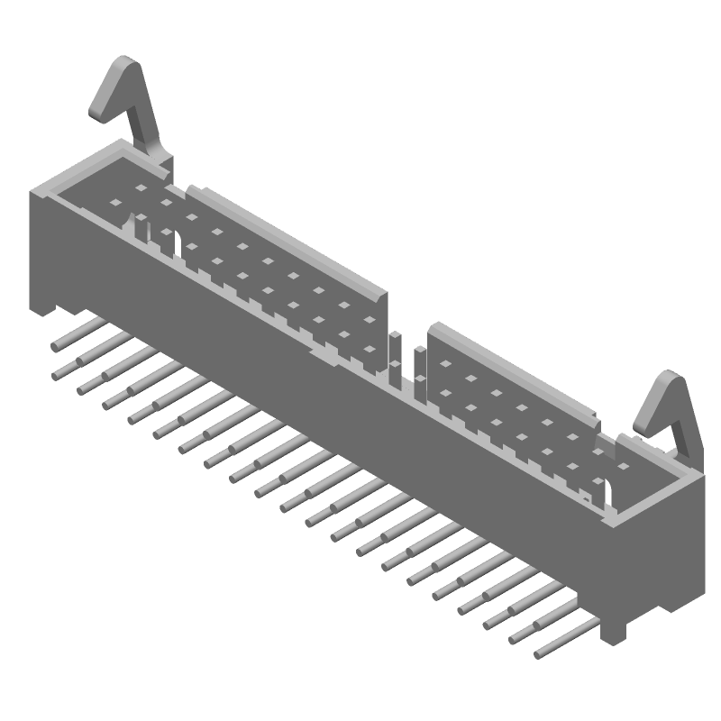 40 Pos 2.54mm RA Shrouded Header, Male, Gold/Tin, 1A