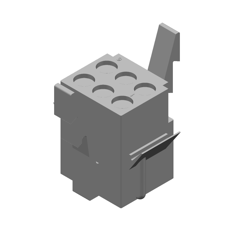 6 Pos Crimp Wire Housing, Male, 13A, 250V, Natural