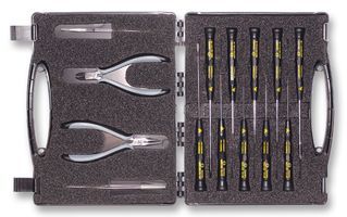 CK TOOLS         T3707DX             14 Piece Electronics Hand Tool Kit supplied in a Strong Service Case with Foam Inserts