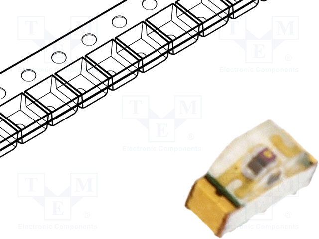 Red Standard LED, 0603 SMD, 626nm, 90mcd, 20mA