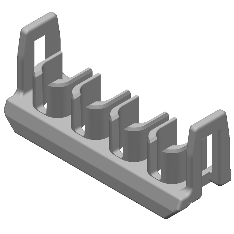 4 Pos Straight Rectangular Connector Terminal Position Assurance, Black, 600V