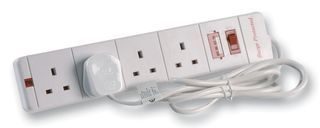 EXTENSION LEAD, 4 GANG, SWITCHED, 2M