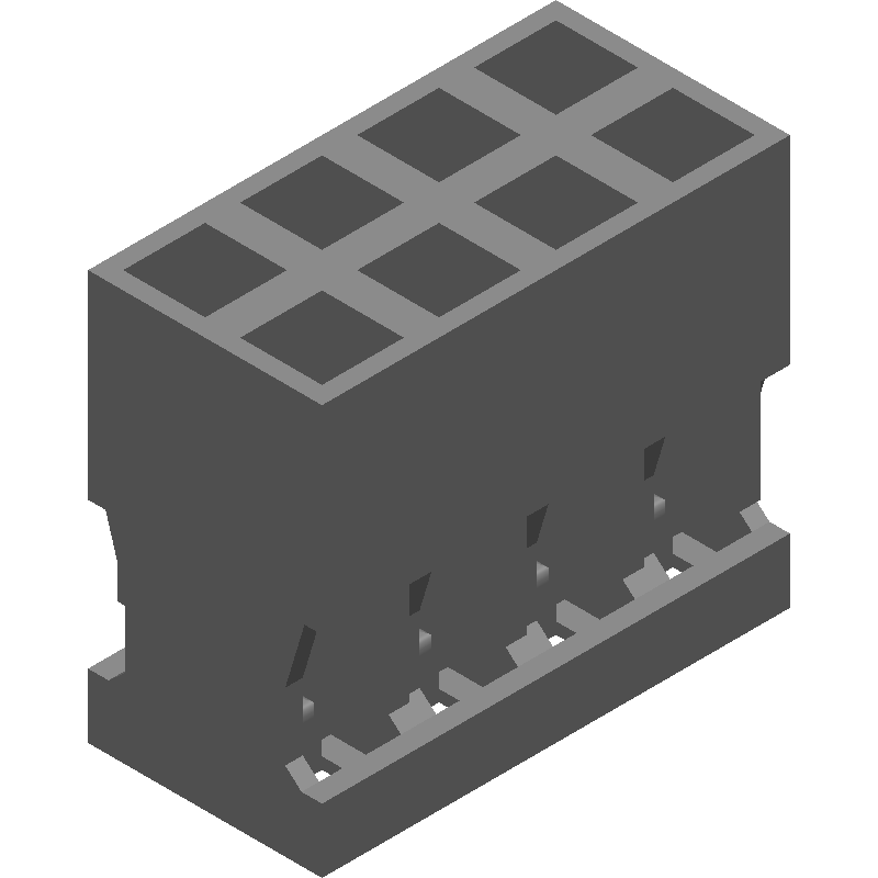 8 Pos 2mm Crimp Wire Housing, Female Socket, 1A, 200V, Straight
