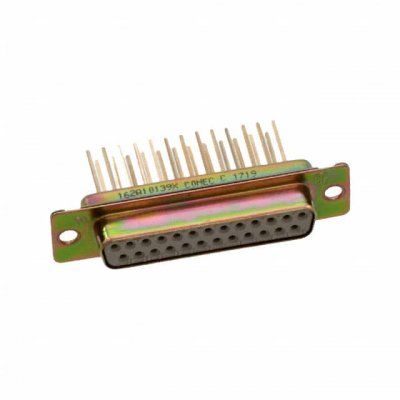 25 Pos D-Sub Connector, Female, Wire Wrap, 7.5A, 125V
