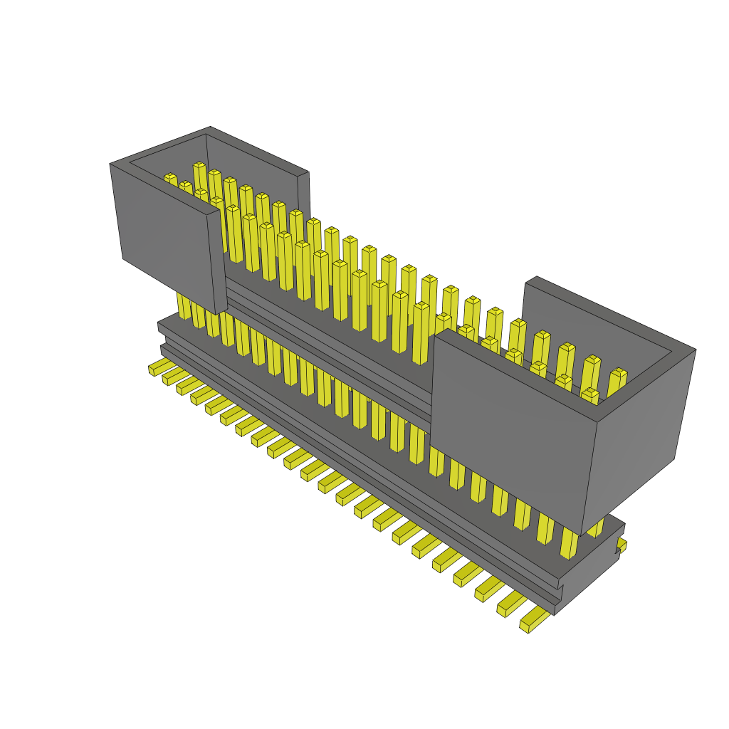 44-Contact Shrouded Header, 2-Row, 0.8mm Pitch, Solder Termination, RoHS Compliant
