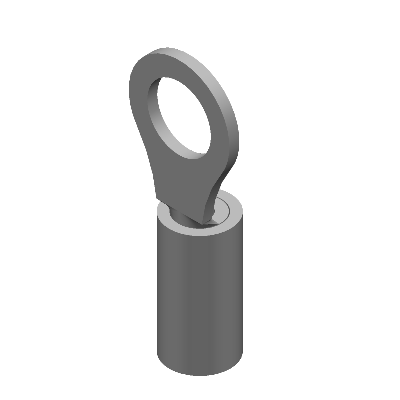 Ring Terminal, 16-22AWG, Copper/Tin, Insulated, 600V