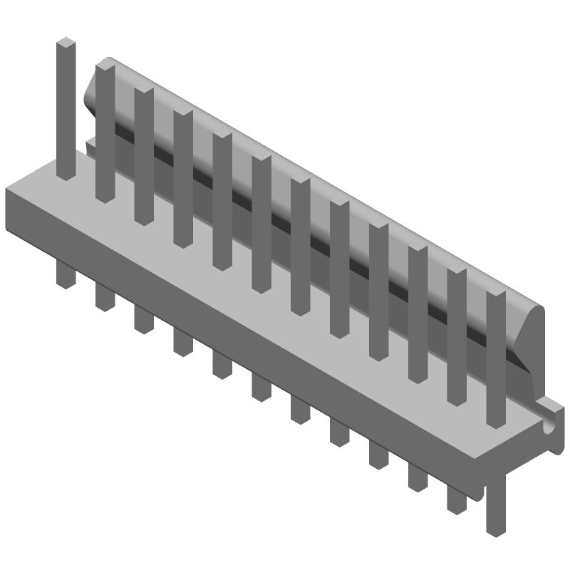 12P MTA-100 Header, 2.54mm Pitch, 5A, 250V, Through Hole, Tin