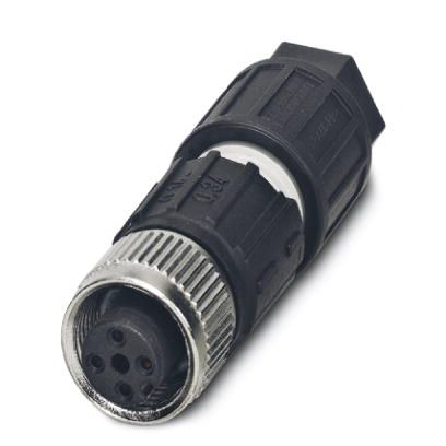 M12 A-Coded 4-Pos Female IDC Connector, Straight, 4A, 125V, IP65