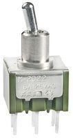 DPDT Toggle Switch, 6A 250VAC, PC Pin, Bat Lever, Non-Illuminated