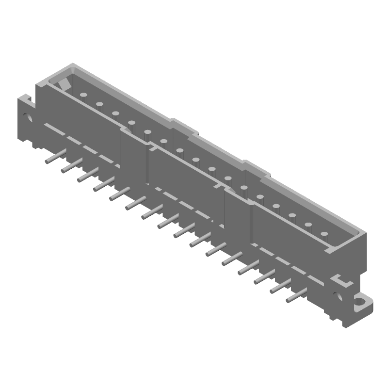 16 Pos Rectangular Connector, 7.5A, 600V, RA Thru-Hole, Solder