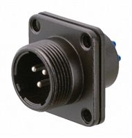 Nanahoshi Kagaku, 2 Pole Panel Mount Connector Socket, 20 Shell Size, Male Contacts