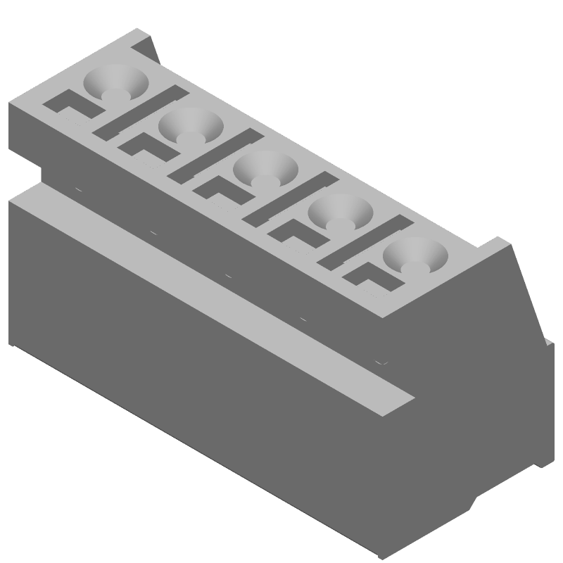 5 Pos 5mm Pitch Terminal Block, 12A, 300V, Screw, Green