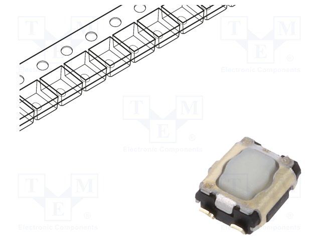 Tactile Switch SPST-NO 15V 50mA SMD White Actuator