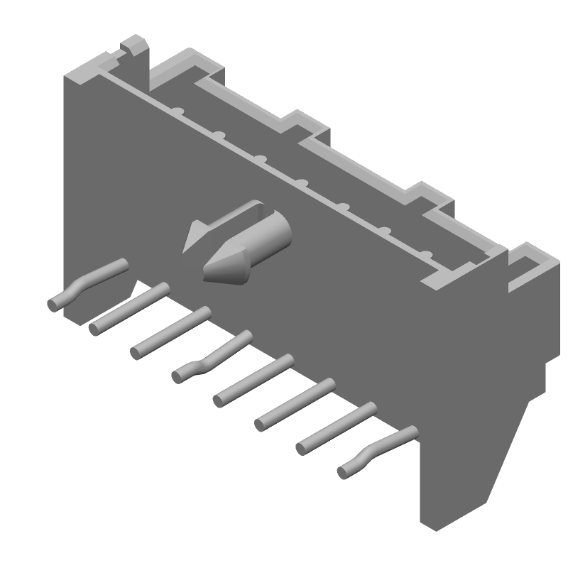 8 Pos 2.5mm RA Header, Wire-to-Board, Thru-Hole, 4.5A