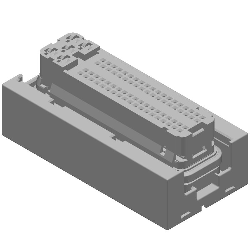 81 Pos Hybrid Rectangular Connector, Male Pin, 250V, Crimp, Black