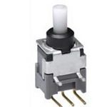 SPDT On-Mom Pushbutton Switch, 28V, 0.4VA, Right Angle, Through Hole