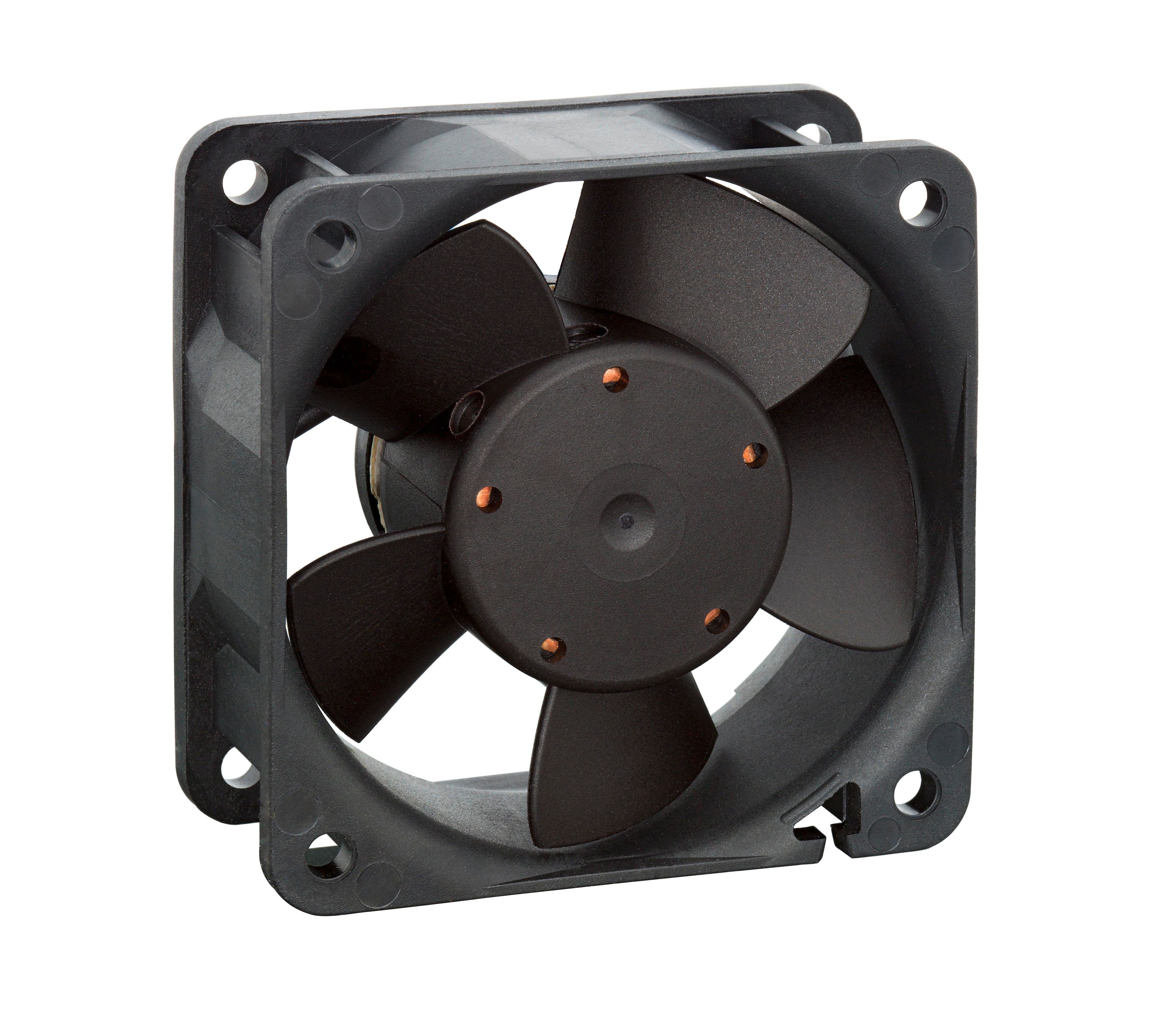 24VDC 60mm Axial Fan, 5100RPM, 24.7CFM, Ball Bearing