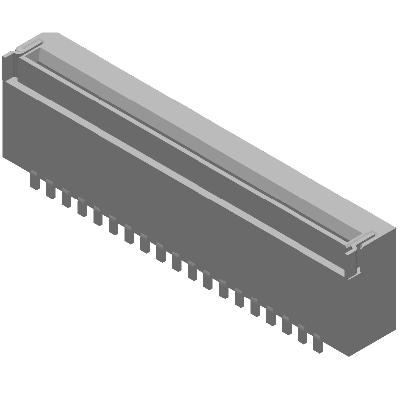 19 Pos FFC/FPC ZIF Connector, 1mm Pitch, RA SMD, 1A, 125V