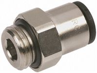 Legris Pneumatic Straight Threaded-to-Tube Adapter, M7 x 1 Male, Push In 4 mm