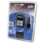 Li-ION RCR123A SMART CHARGER + 4x RCR123A,3V,900mAh+CAR ADPT