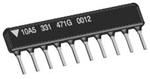 10kR 4-Element Isolated SIP Resistor Network, 1W, 2% Tol, 100V