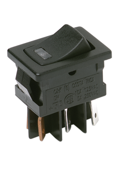 Rocker Switch DPDT 10A 125VAC Quick Connect