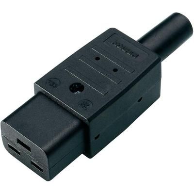 IEC connector C19 Socket, straight Total number of pins: 2 + PE 16 A Black Kaiser 763/SW/C 1 pc(s)