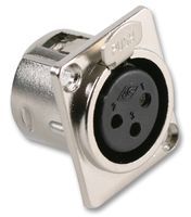 SOCKET, XLR, CHASSIS, NICKEL