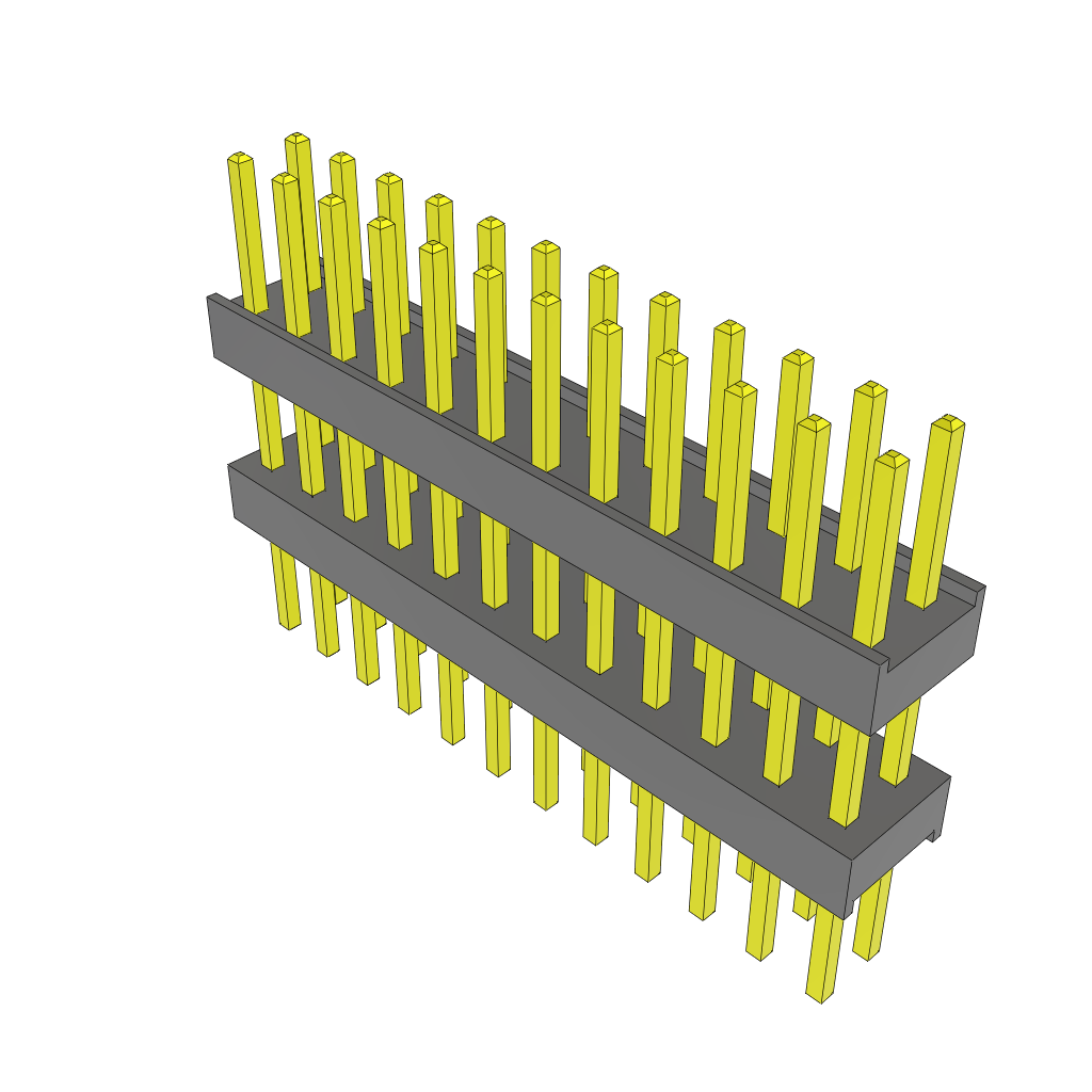 24-Contact 2-Row Shrouded Header, 2.54mm Pitch, Through Hole Mount