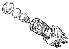 Illuminated Pushbutton Switch, DPST, 5A 250VAC/24VDC, Solder, Panel Mount