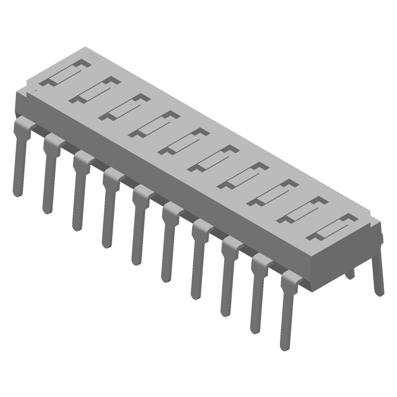 Slide DIP Switch, 10 Pos, SPST, 25mA, 24VDC, Thru Hole
