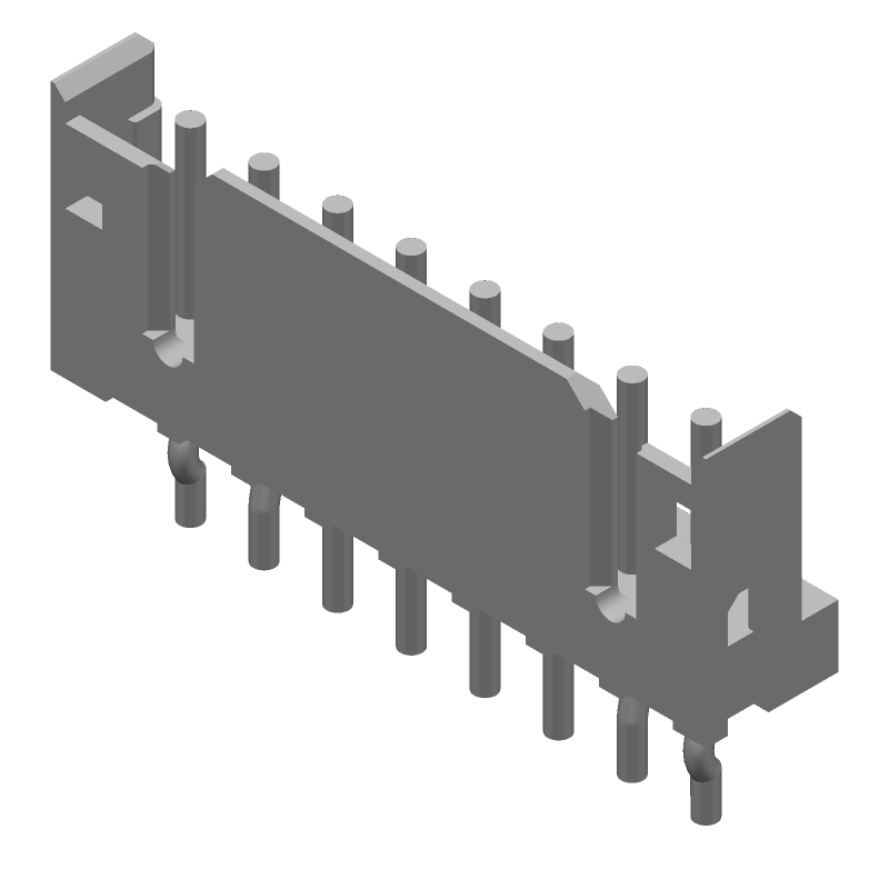 8 Pos Male Pin Header, 2mm Pitch, 4A, 125V, Straight, Through Hole